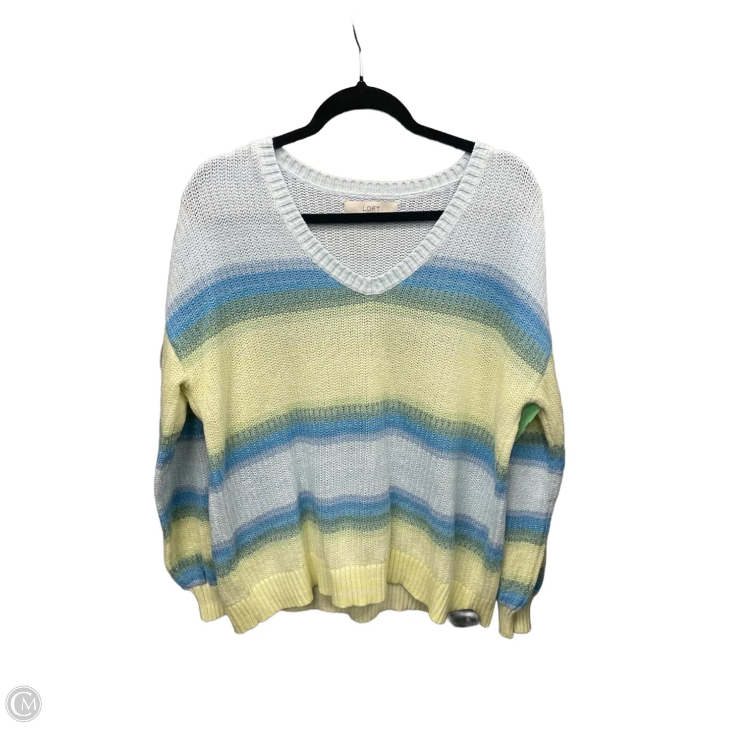Sweater By Loft In Blue & Yellow, Size: L