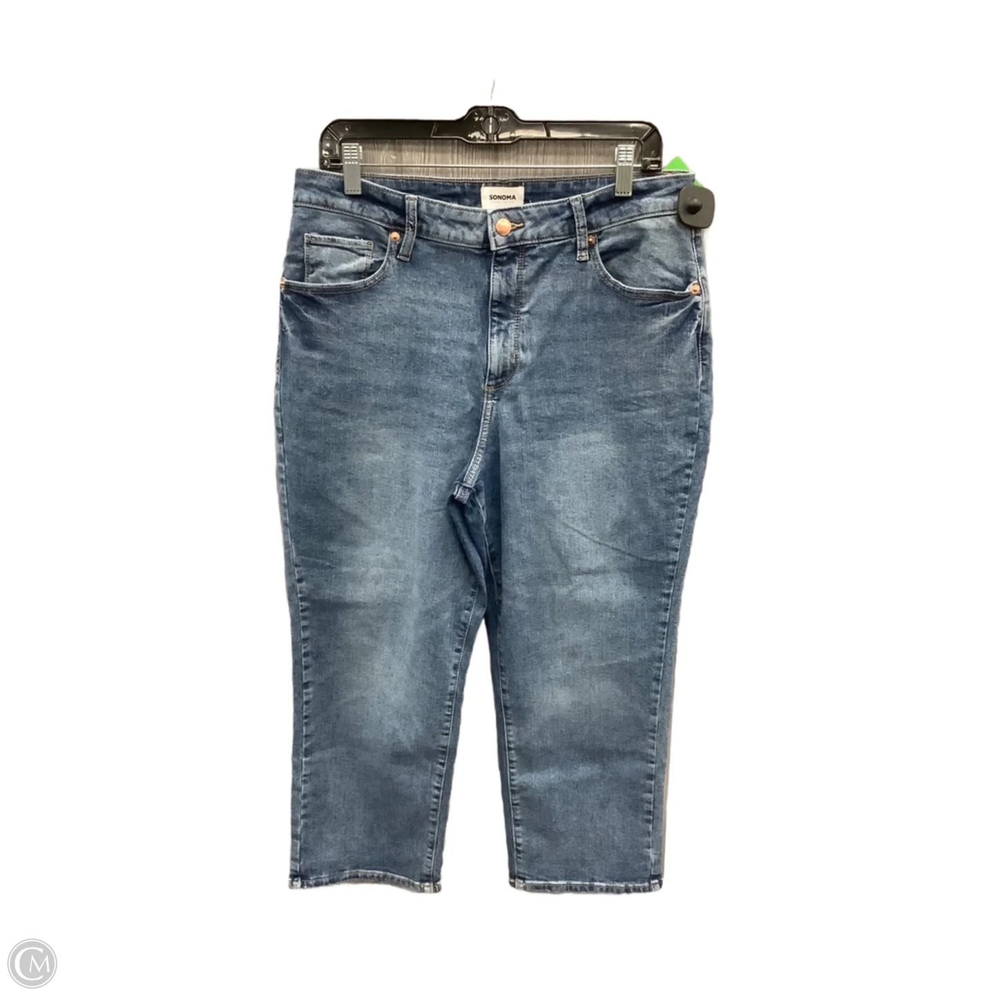 Jeans Cropped By Sonoma In Blue Denim, Size: 16