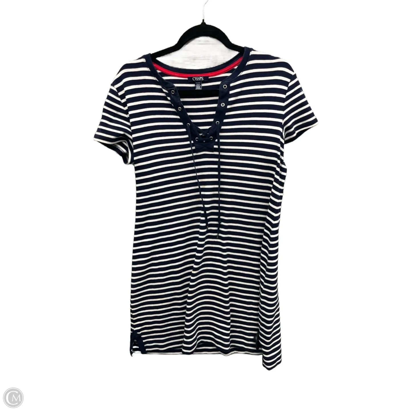 Dress Casual Midi By Chaps In Striped Pattern, Size: L