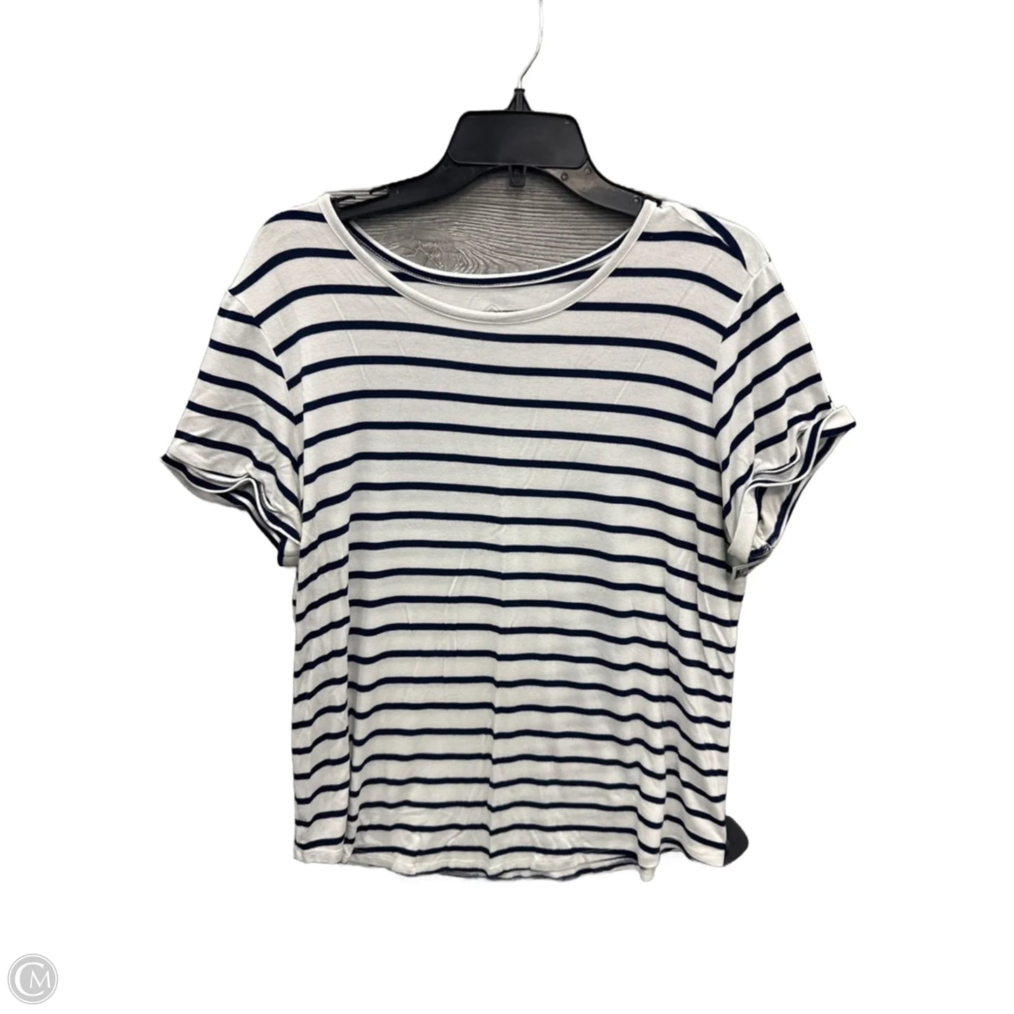 Top Short Sleeve By St Johns Bay In Striped Pattern, Size: L