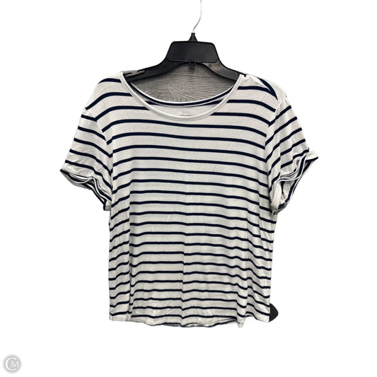 Top Short Sleeve By St Johns Bay In Striped Pattern, Size: L