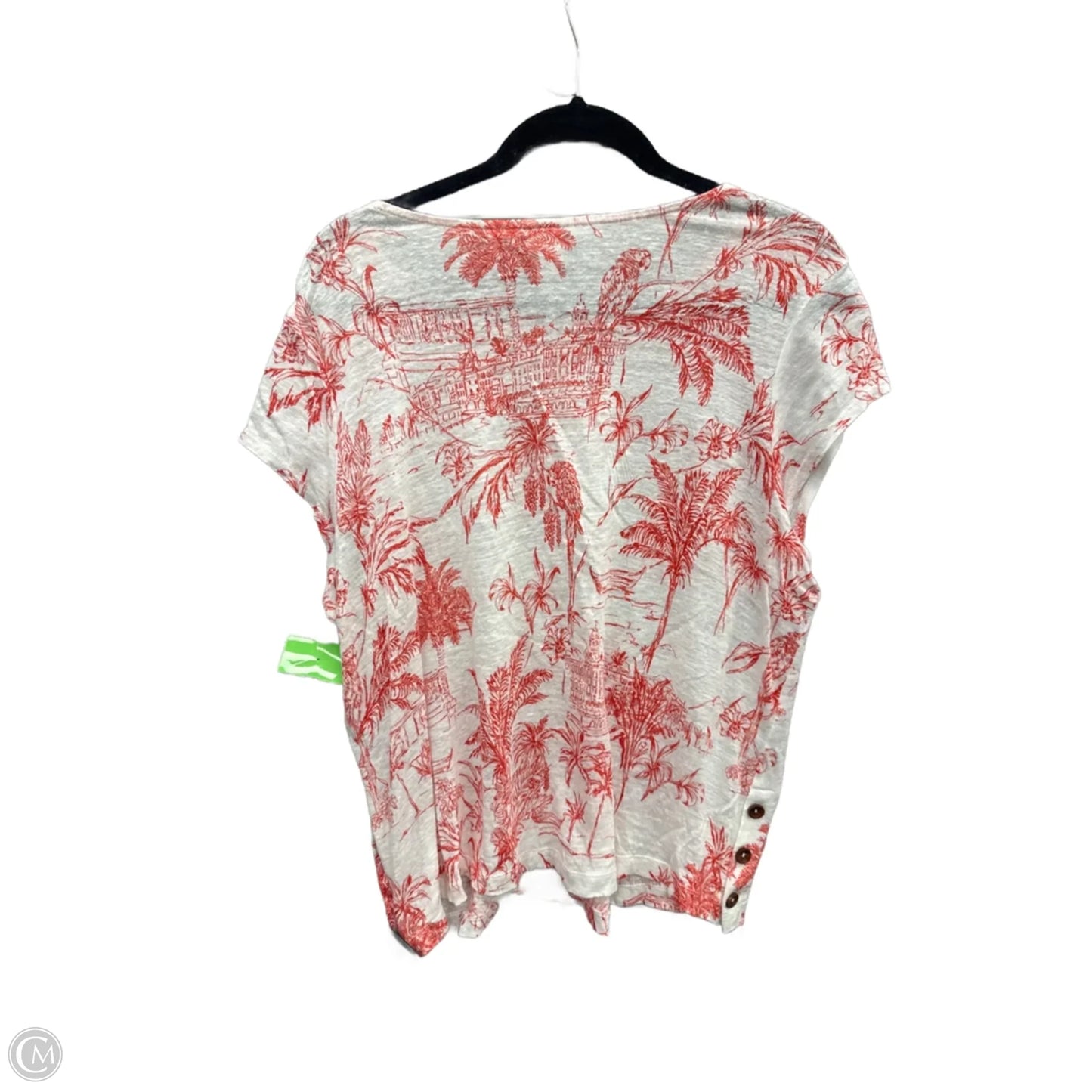 Blouse Short Sleeve By Joie In Orange & White, Size: Xl
