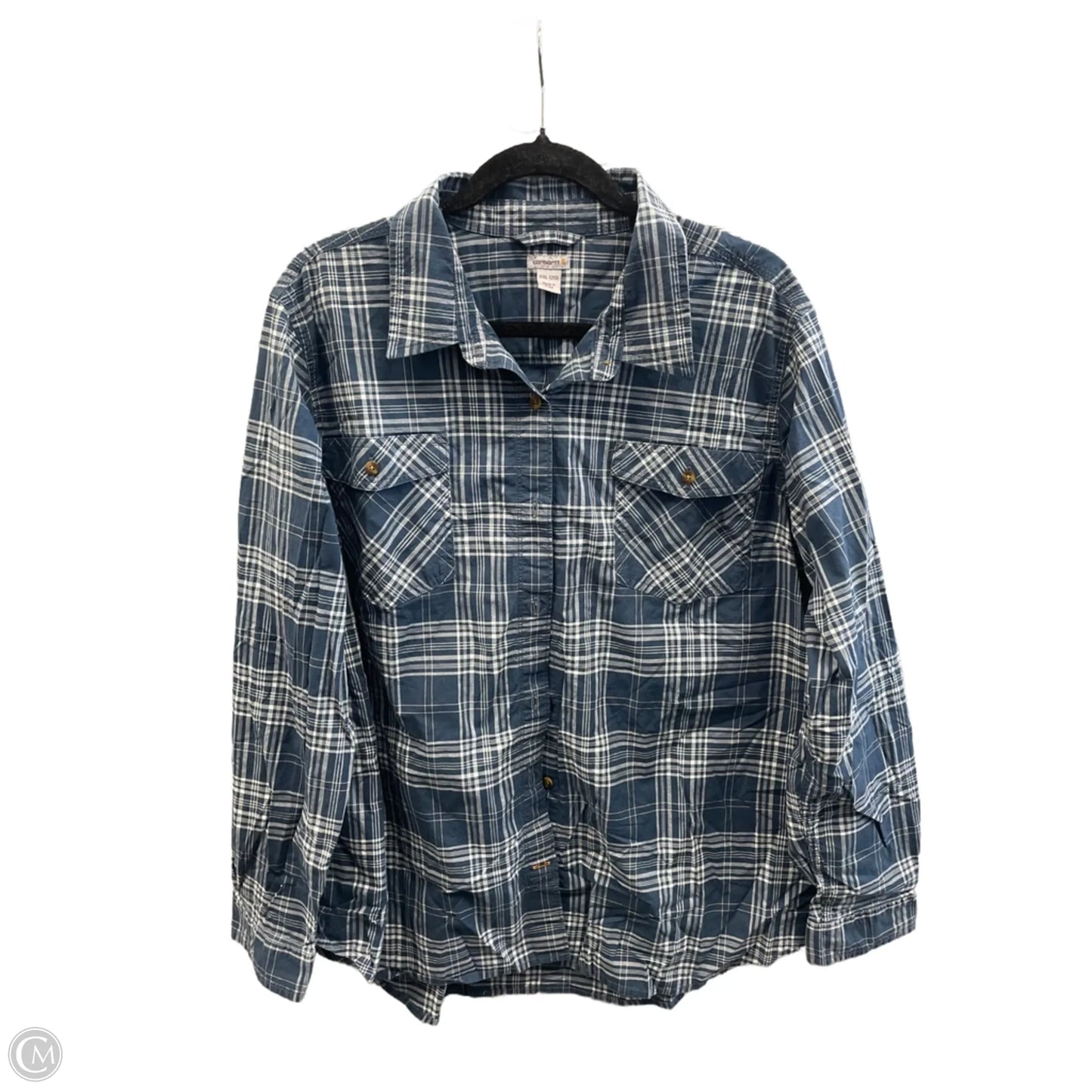 Top Long Sleeve By Carhartt In Blue, Size: Xxl