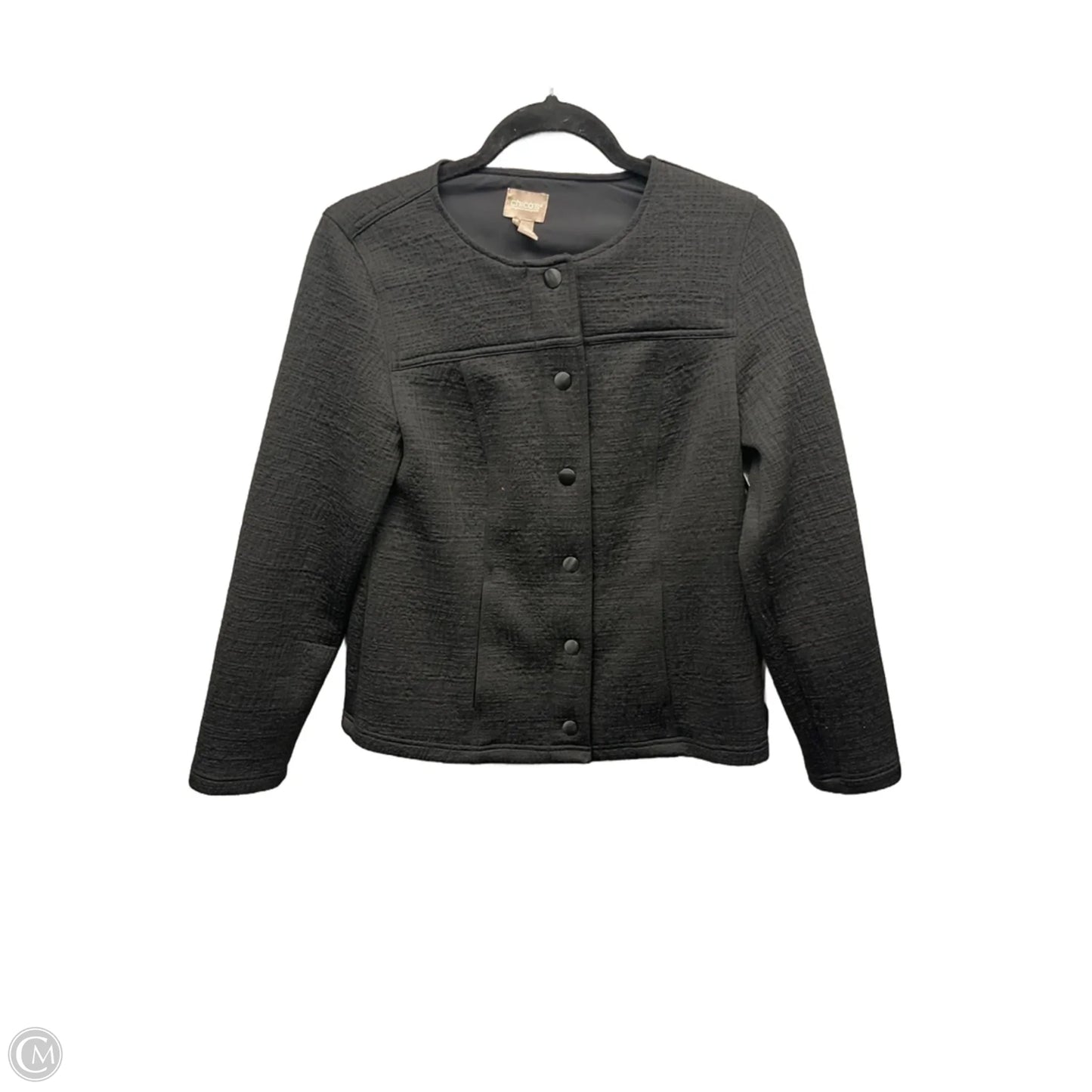 Jacket Puffer & Quilted By Chicos In Black, Size: S