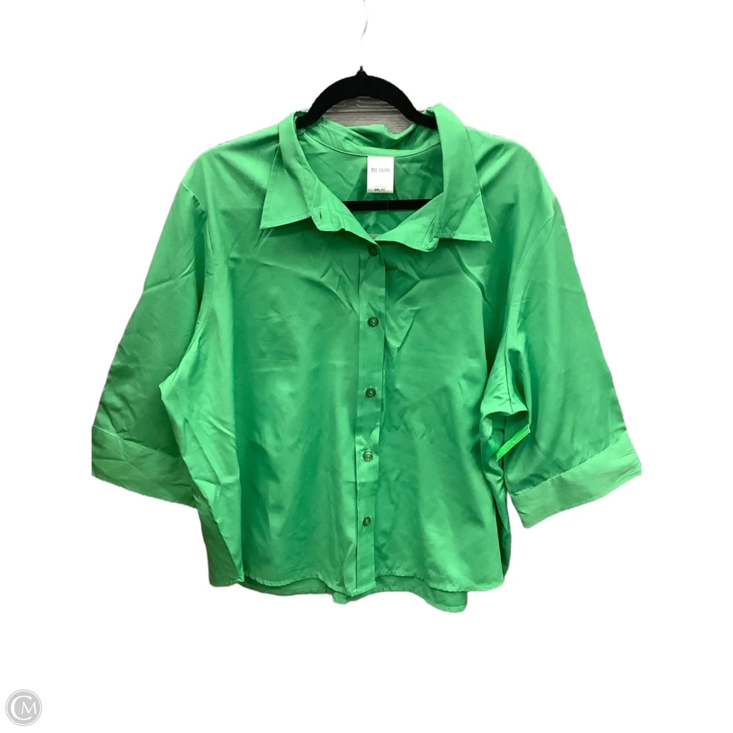 Top Short Sleeve By Blair In Green, Size: 2x