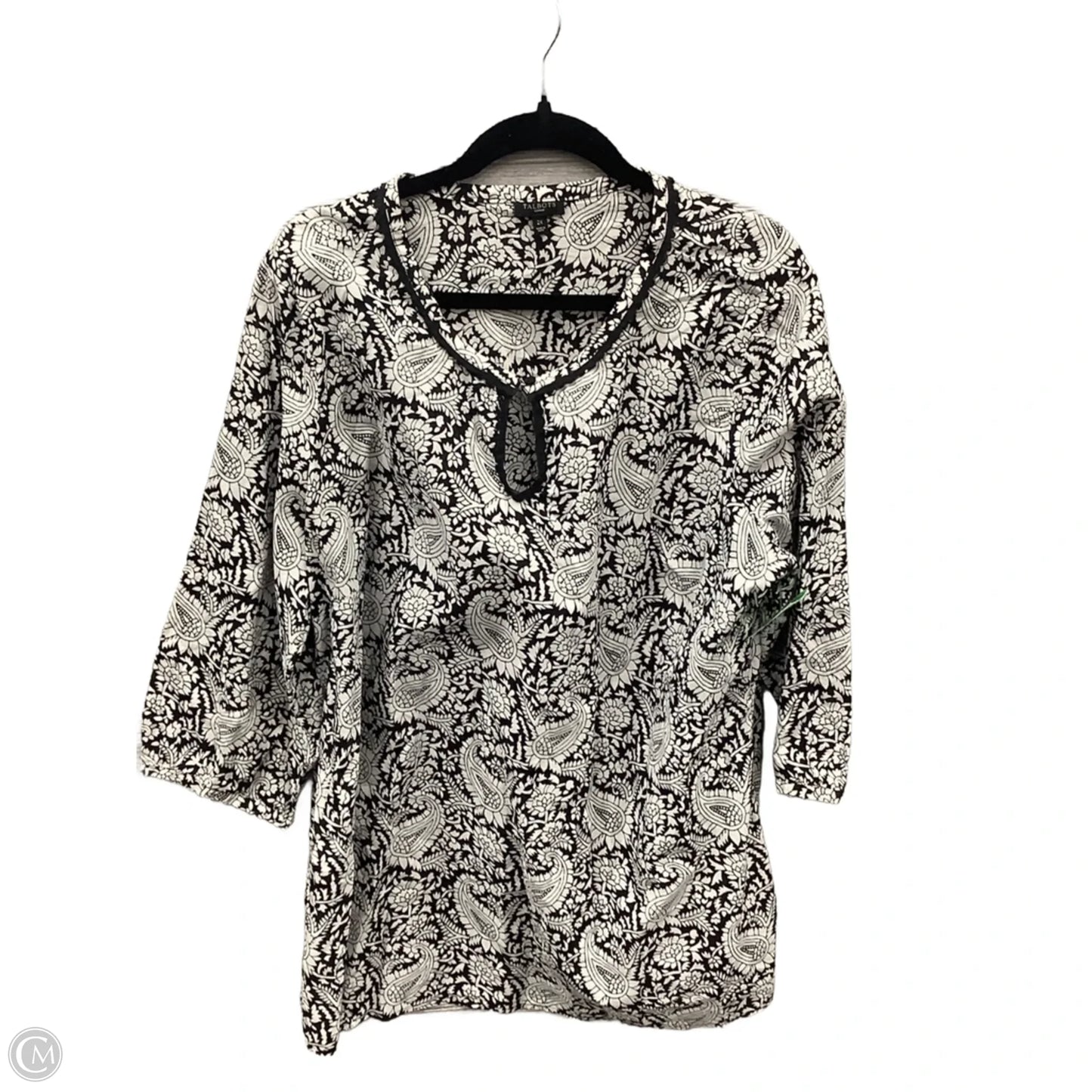 Top Long Sleeve By Talbots In Black & White, Size: 2x