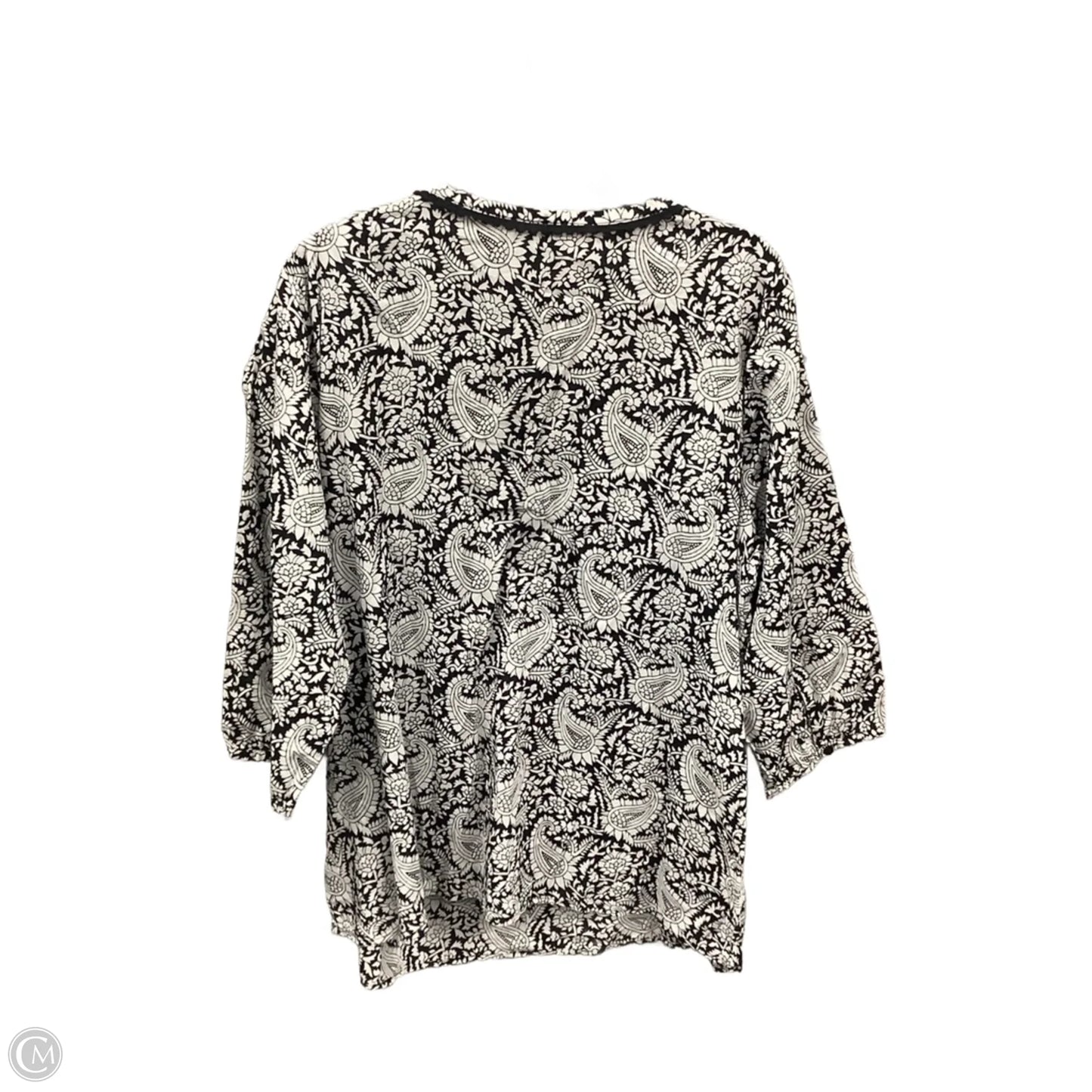 Top Long Sleeve By Talbots In Black & White, Size: 2x
