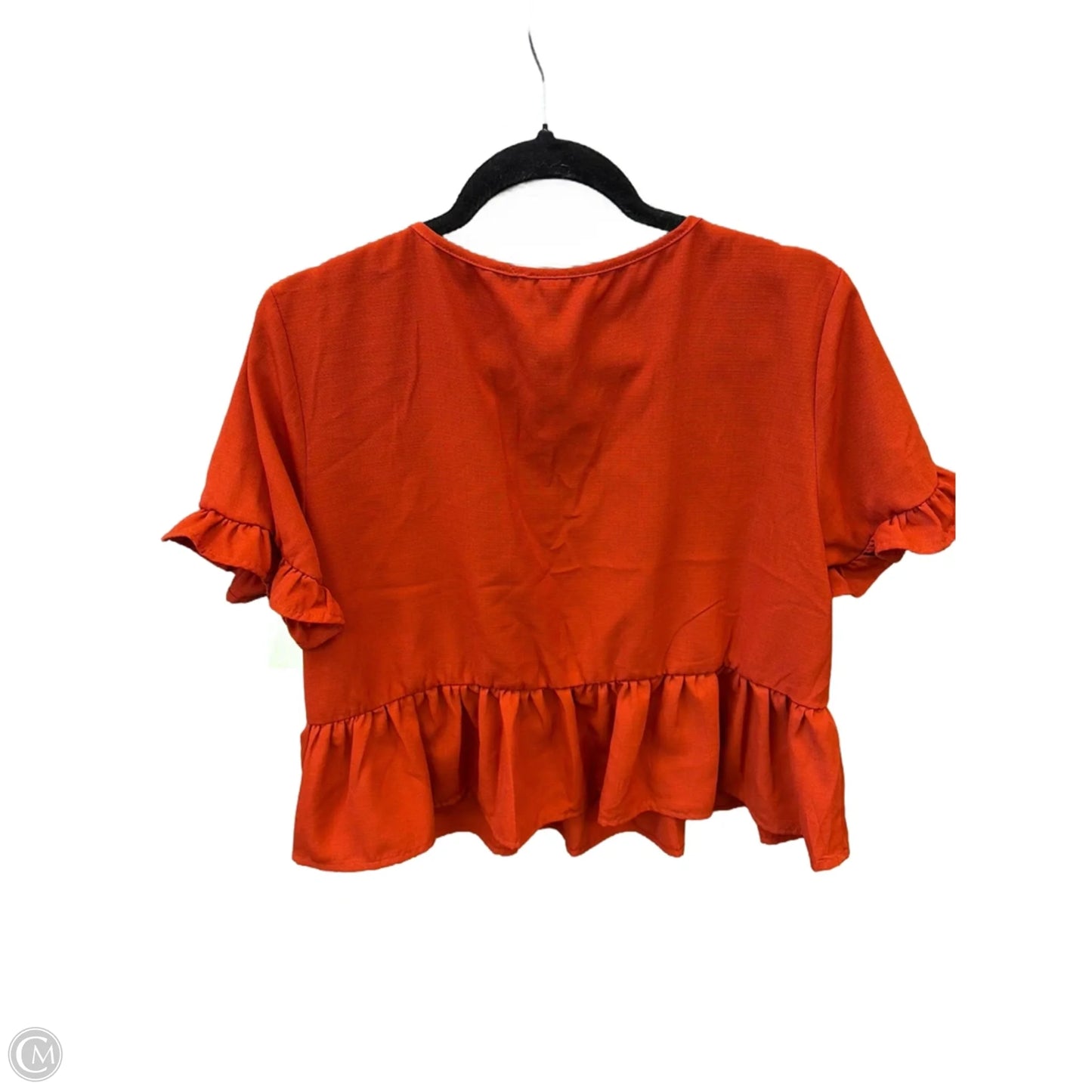 Blouse Short Sleeve By Shein In Orange, Size: Xl