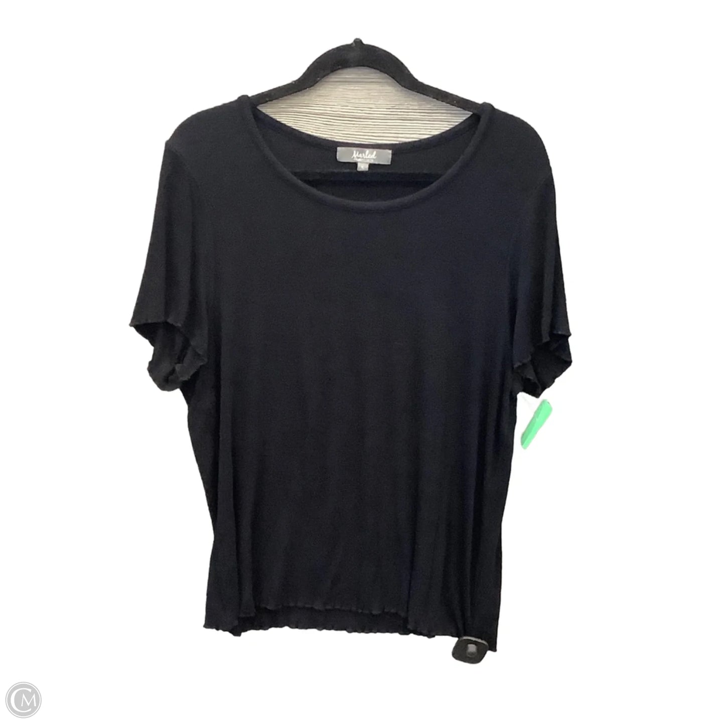 Top Short Sleeve By Marled In Black, Size: Xl