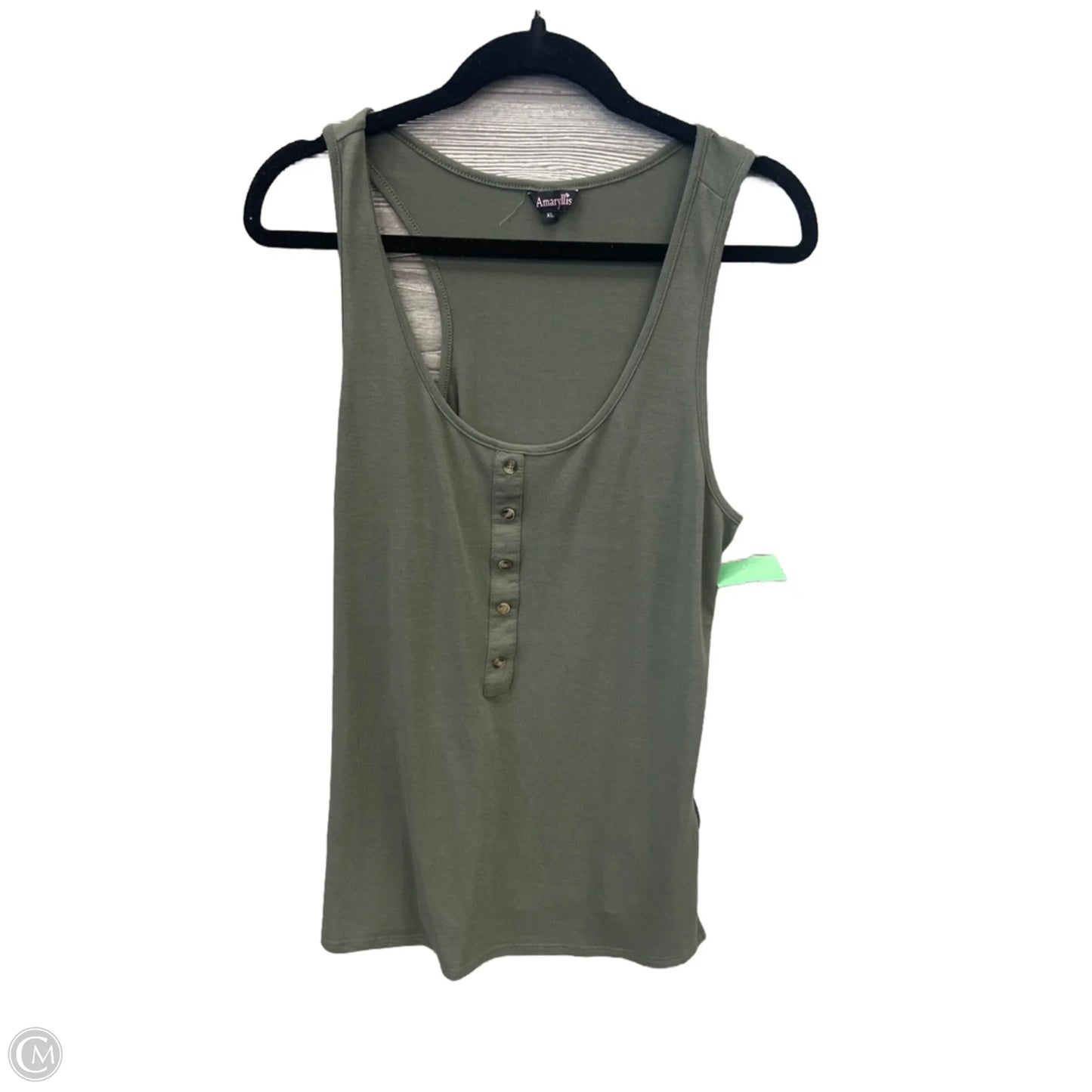 Top Sleeveless By Amaryllis In Green, Size: Xl