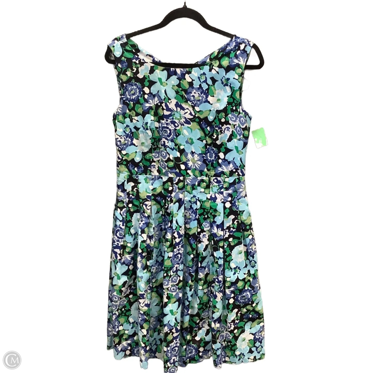 Dress Casual Midi By Chadwicks In Blue & Green, Size: M