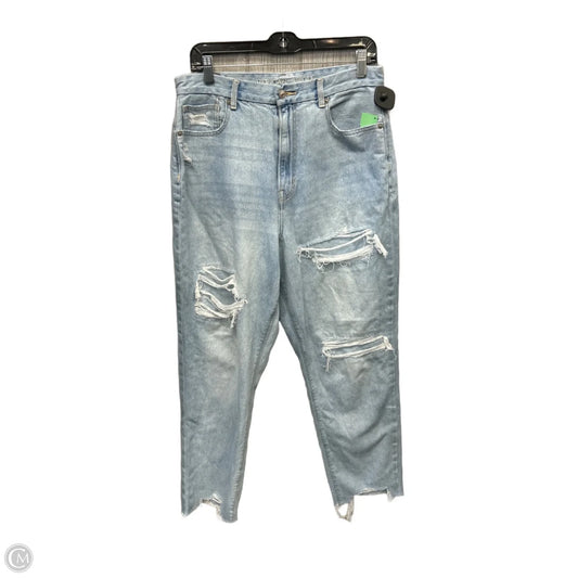 Jeans Straight By American Eagle In Blue Denim, Size: 12