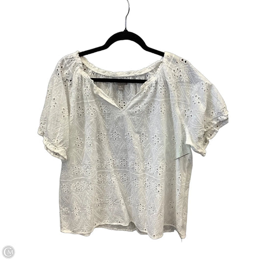 Top Short Sleeve By Falls Creek In White, Size: 1x