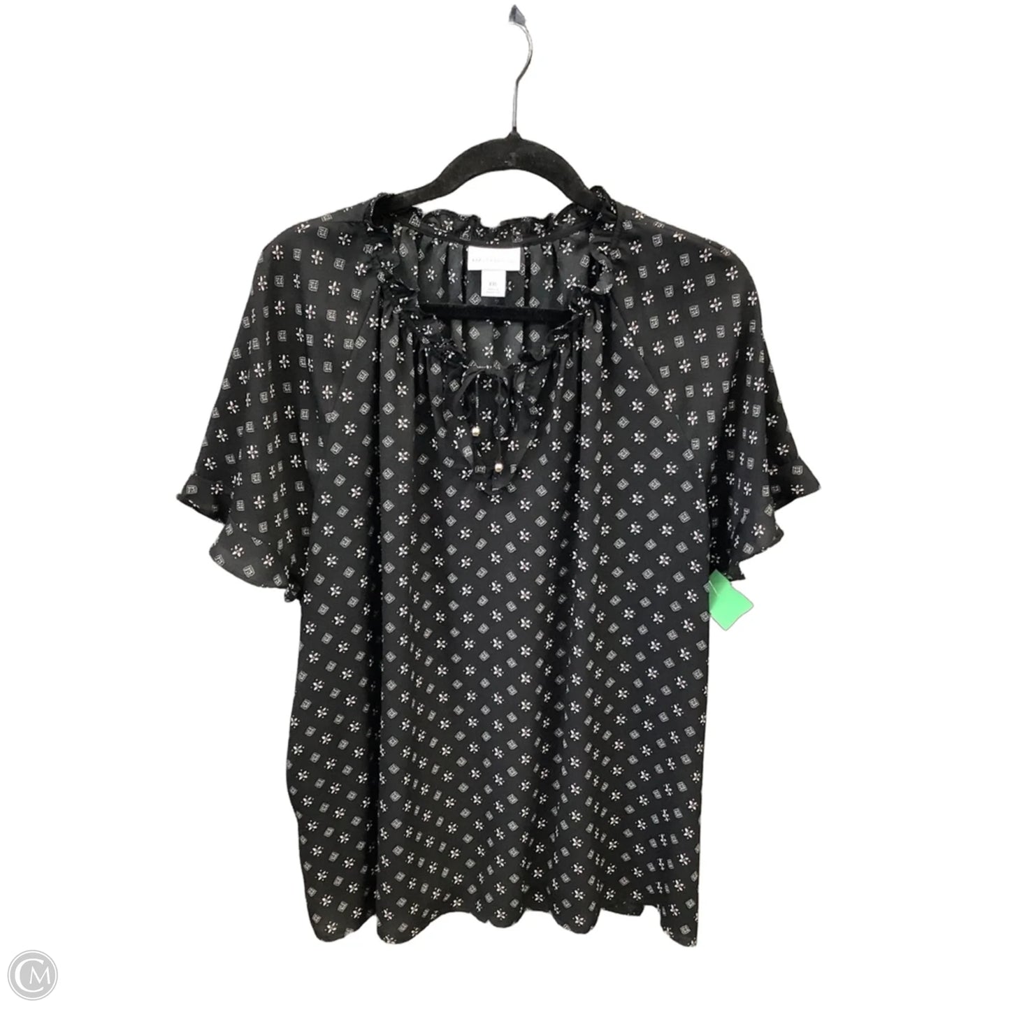 Top Short Sleeve By Liz Claiborne In Black, Size: Xxl