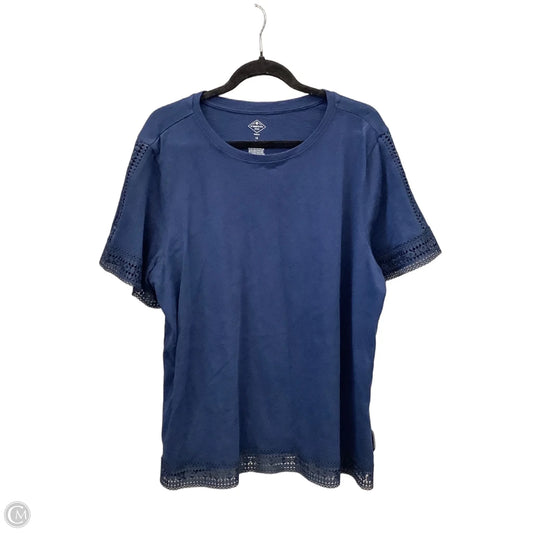 Top Short Sleeve By St Johns Bay In Blue, Size: 1x