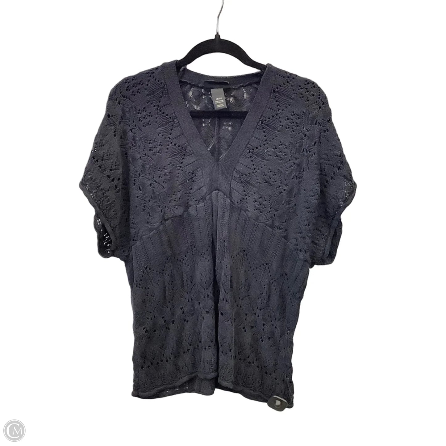 Top Short Sleeve By Lane Bryant In Black, Size: 1x