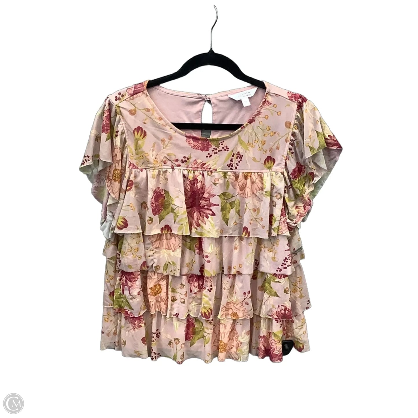 Blouse Short Sleeve By Lc Lauren Conrad In Pink, Size: Xl