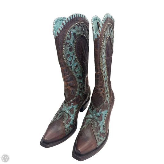 Boots Western By Corral In Blue & Brown, Size: 9.5