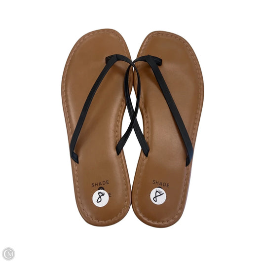 Sandals Flip Flops By Shade & Shore In Black & Brown, Size: 8