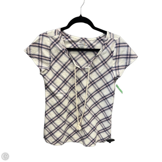 Top Short Sleeve By Carhartt In Plaid Pattern, Size: Xs