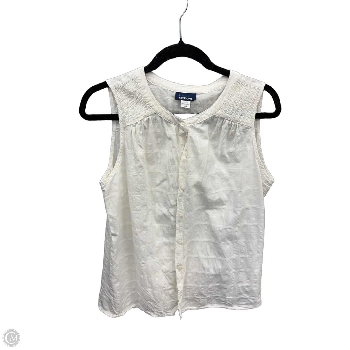 Top Sleeveless By Basic Editions In White, Size: M