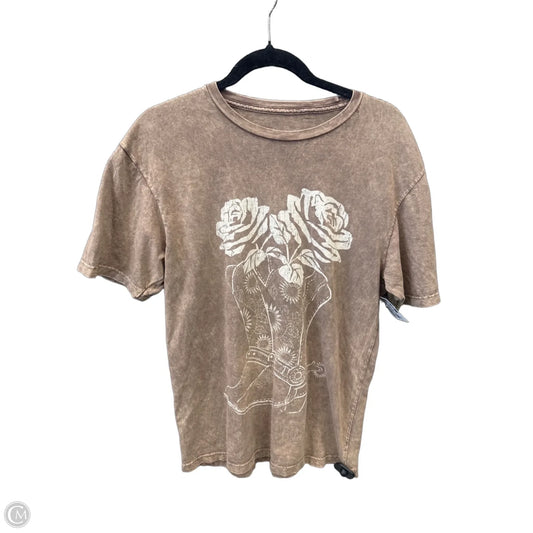 Top Short Sleeve By Clothes Mentor In Brown, Size: M