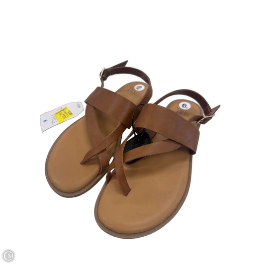 Sandals Flats By Time And Tru In Brown, Size: 6