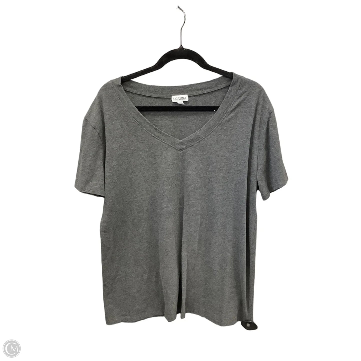 Top Short Sleeve Basic By Clothes Mentor In Grey, Size: 2x