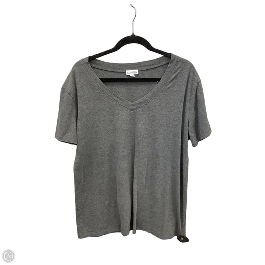 Top Short Sleeve Basic By Clothes Mentor In Grey, Size: 2x