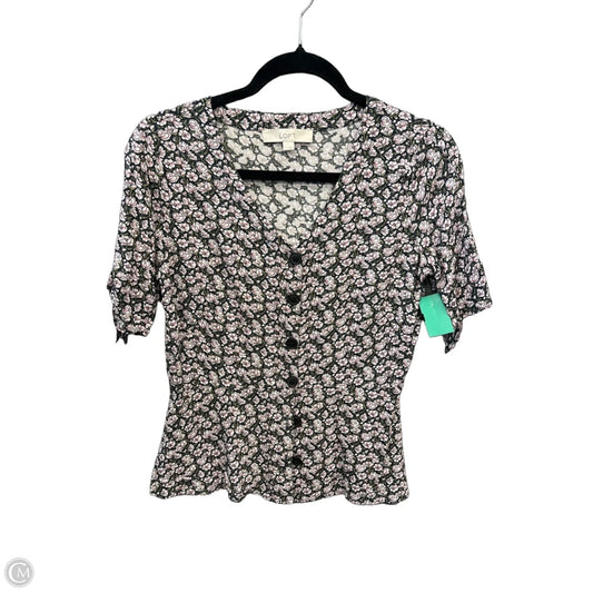 Top Short Sleeve By Loft In Floral Print, Size: Xs