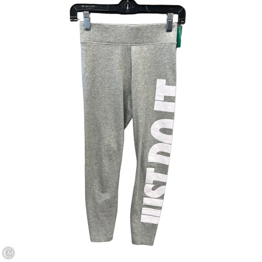 Athletic Leggings By Nike Apparel In Grey, Size: S