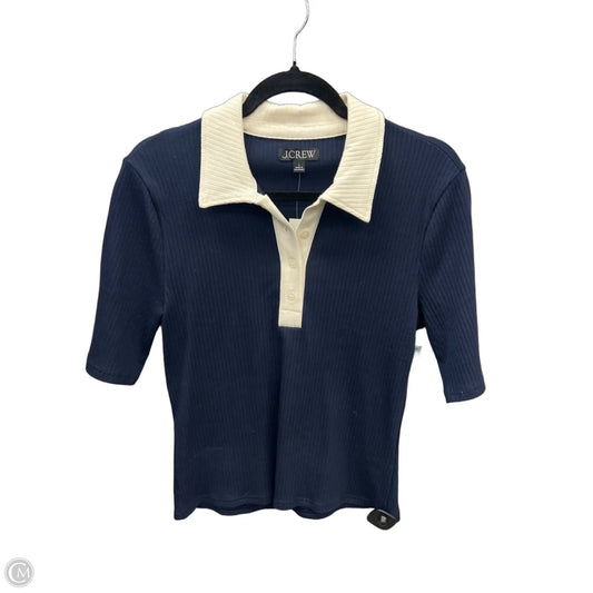 Top Short Sleeve By J. Crew In Blue & Cream, Size: L