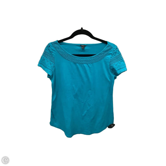 Top Short Sleeve By Ann Taylor In Blue, Size: M