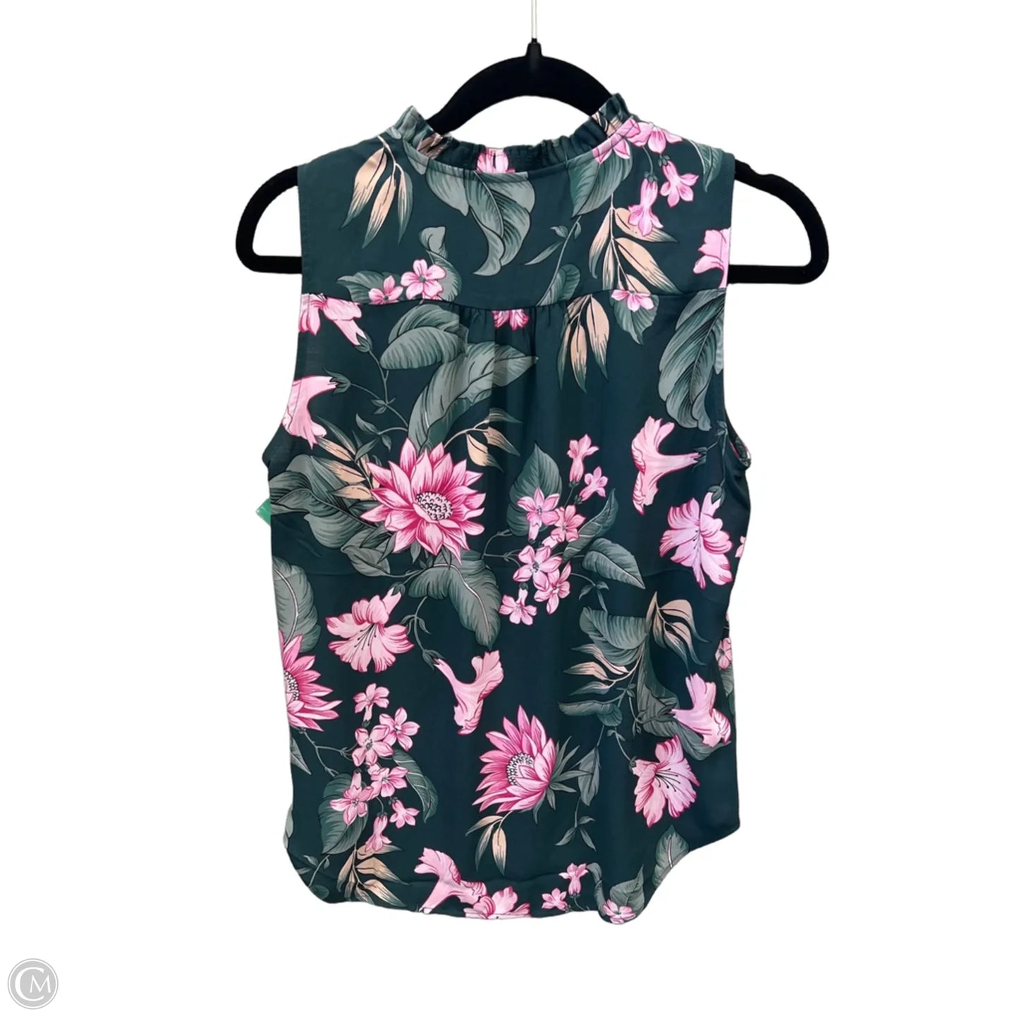 Top Sleeveless By Ann Taylor In Green & Pink, Size: S
