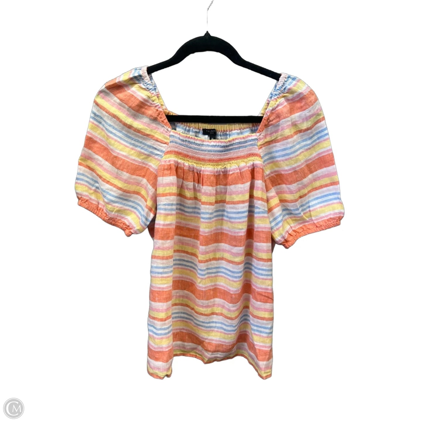 Top Short Sleeve By Talbots In Striped Pattern, Size: Mp