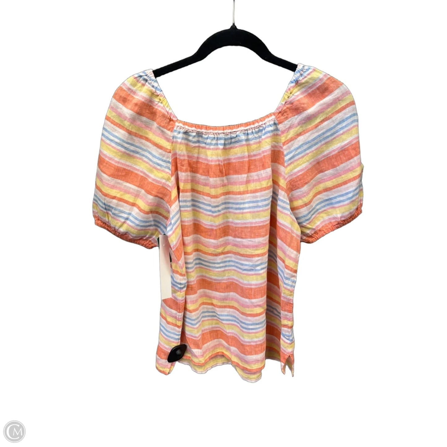 Top Short Sleeve By Talbots In Striped Pattern, Size: Mp