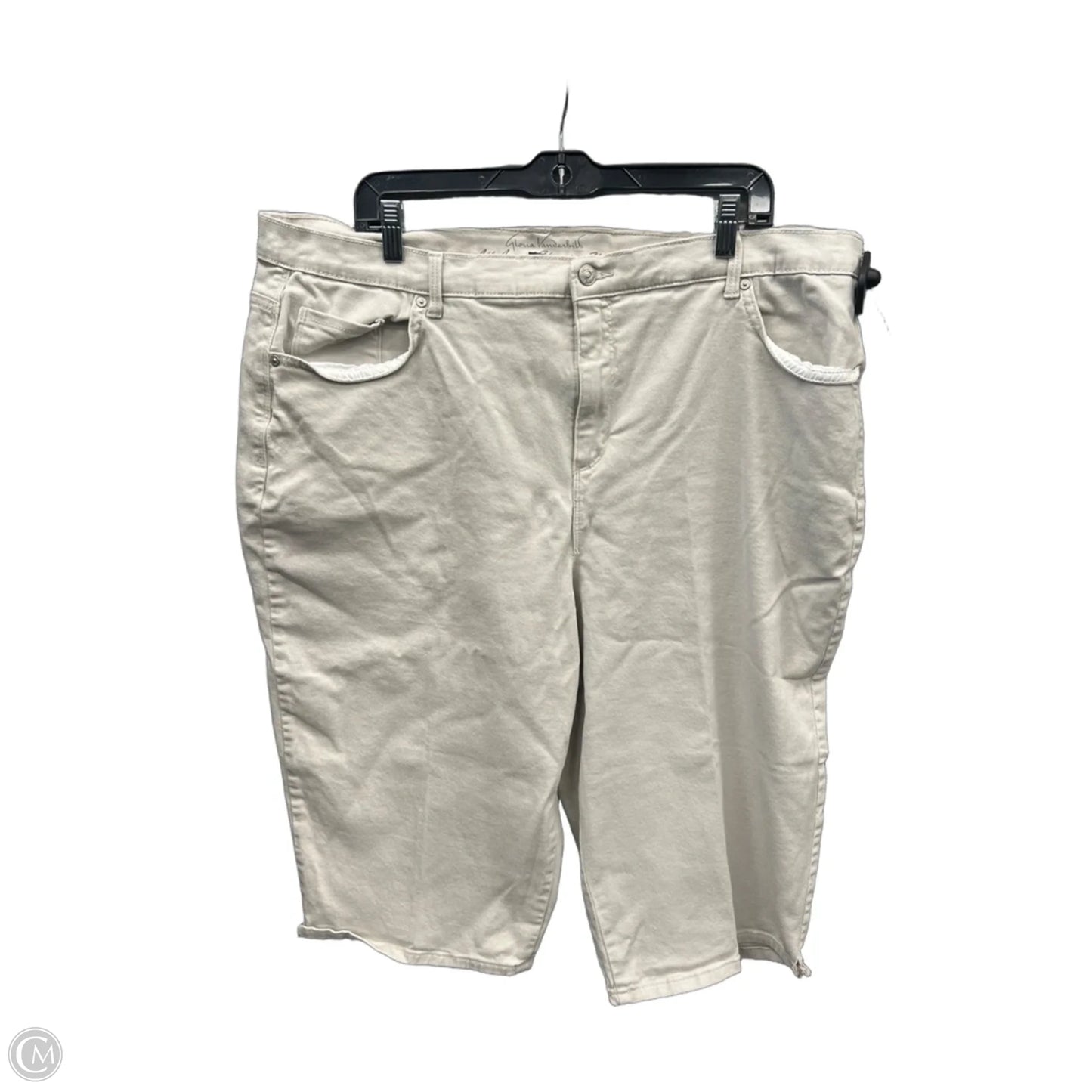Capris By Gloria Vanderbilt In Tan, Size: 20