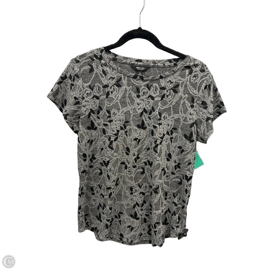 Top Short Sleeve By Simply Vera In Black & Grey, Size: M