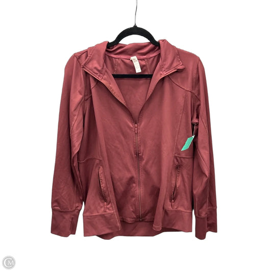 Athletic Top Long Sleeve Collar By Rbx In Red, Size: L