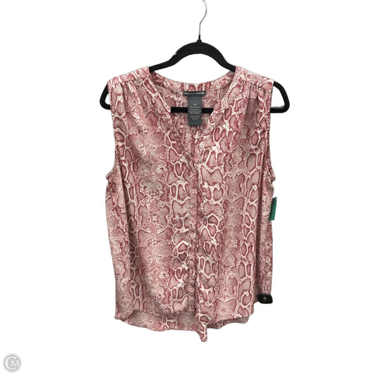 Top Sleeveless By Chelsea And Theodore In Red & White, Size: L