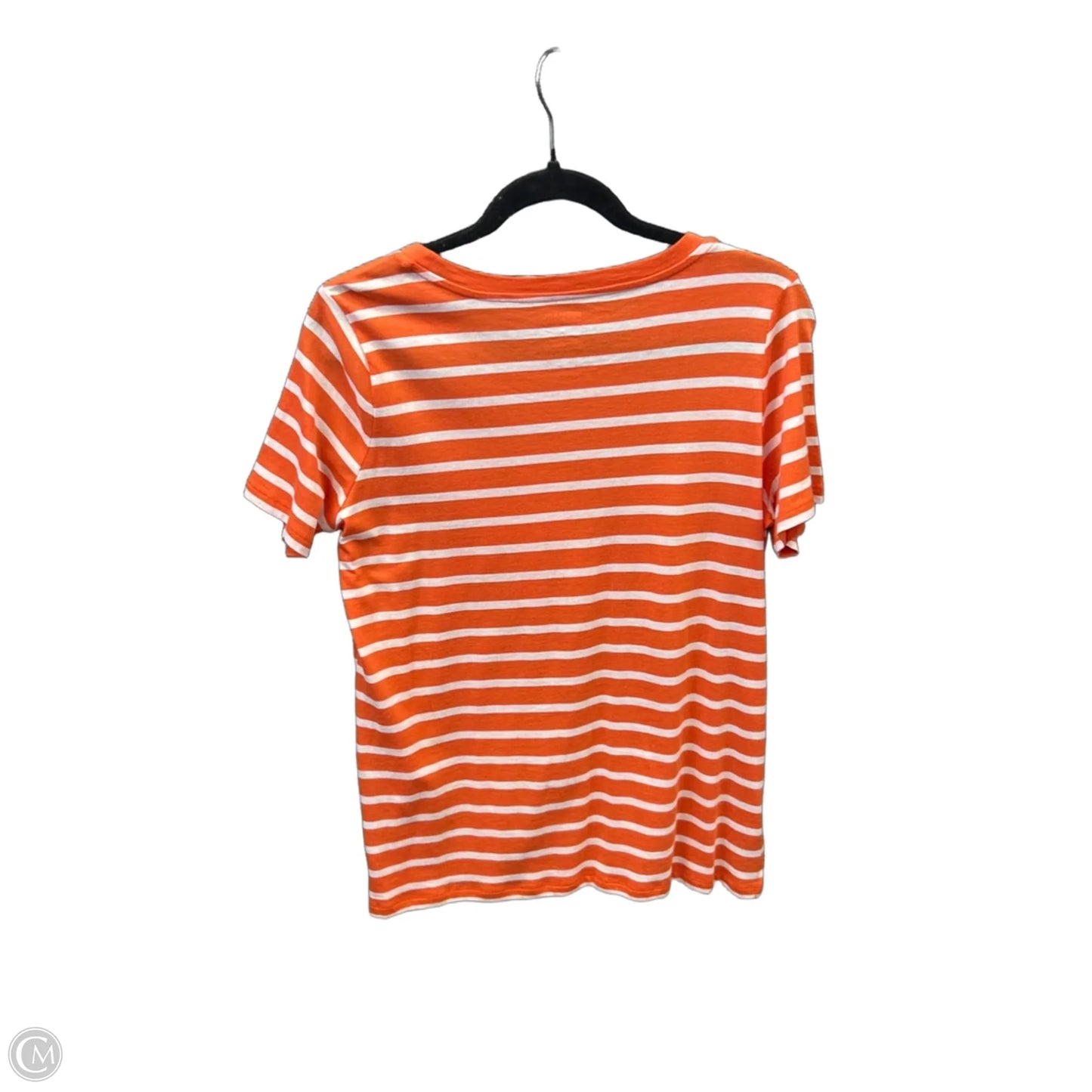 Top Short Sleeve By Michael By Michael Kors In Orange & White, Size: M