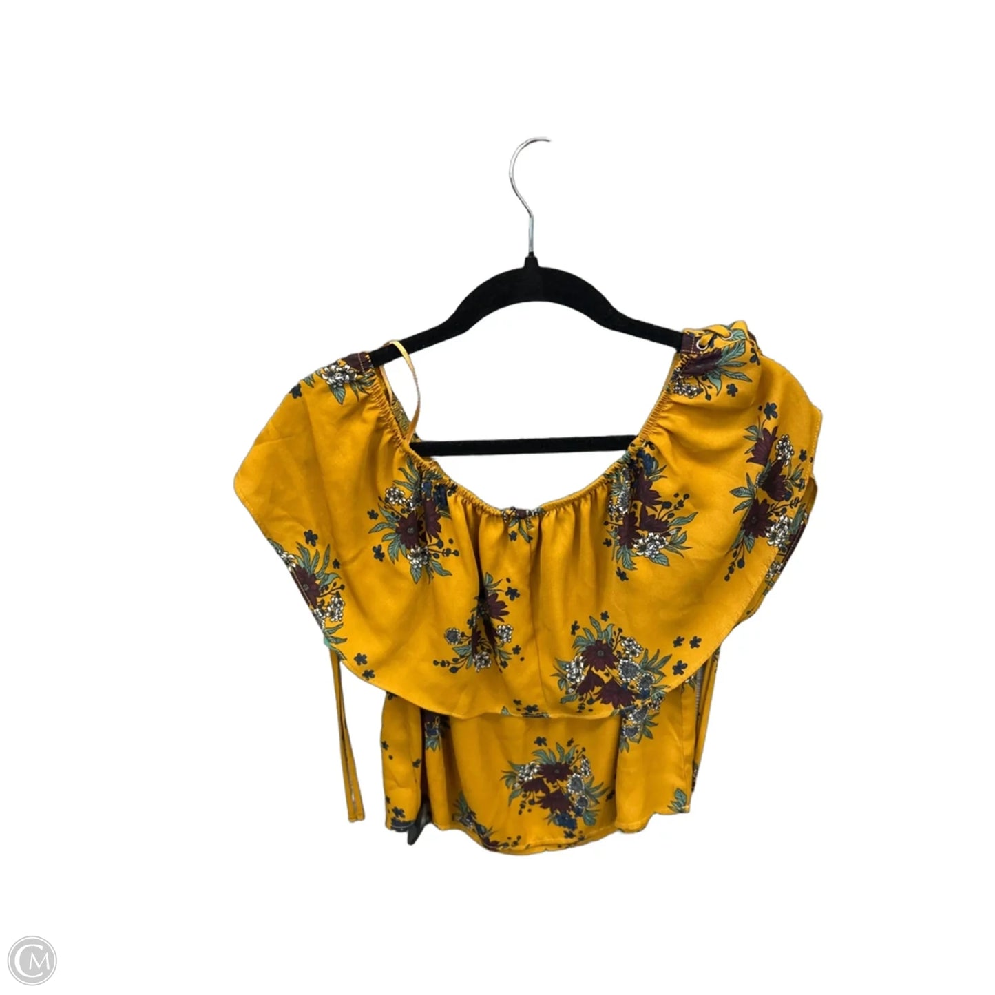 Blouse Short Sleeve By One Clothing In Yellow, Size: M