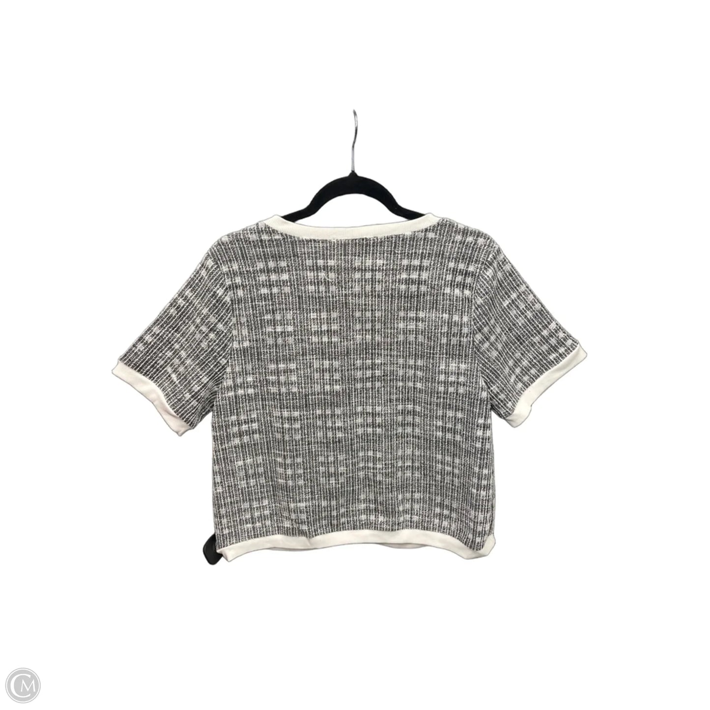 Top Short Sleeve By Clothes Mentor In Grey & White, Size: Xl