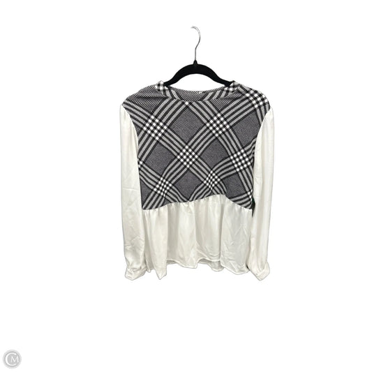 Top Long Sleeve By Absolutely Famous In Black & White, Size: Xl