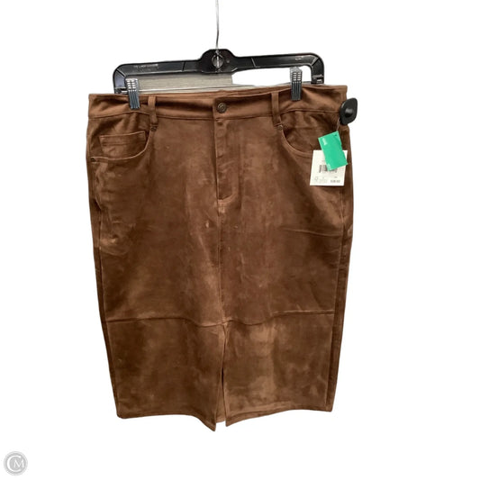 Skirt Midi By Falls Creek In Brown, Size: 14