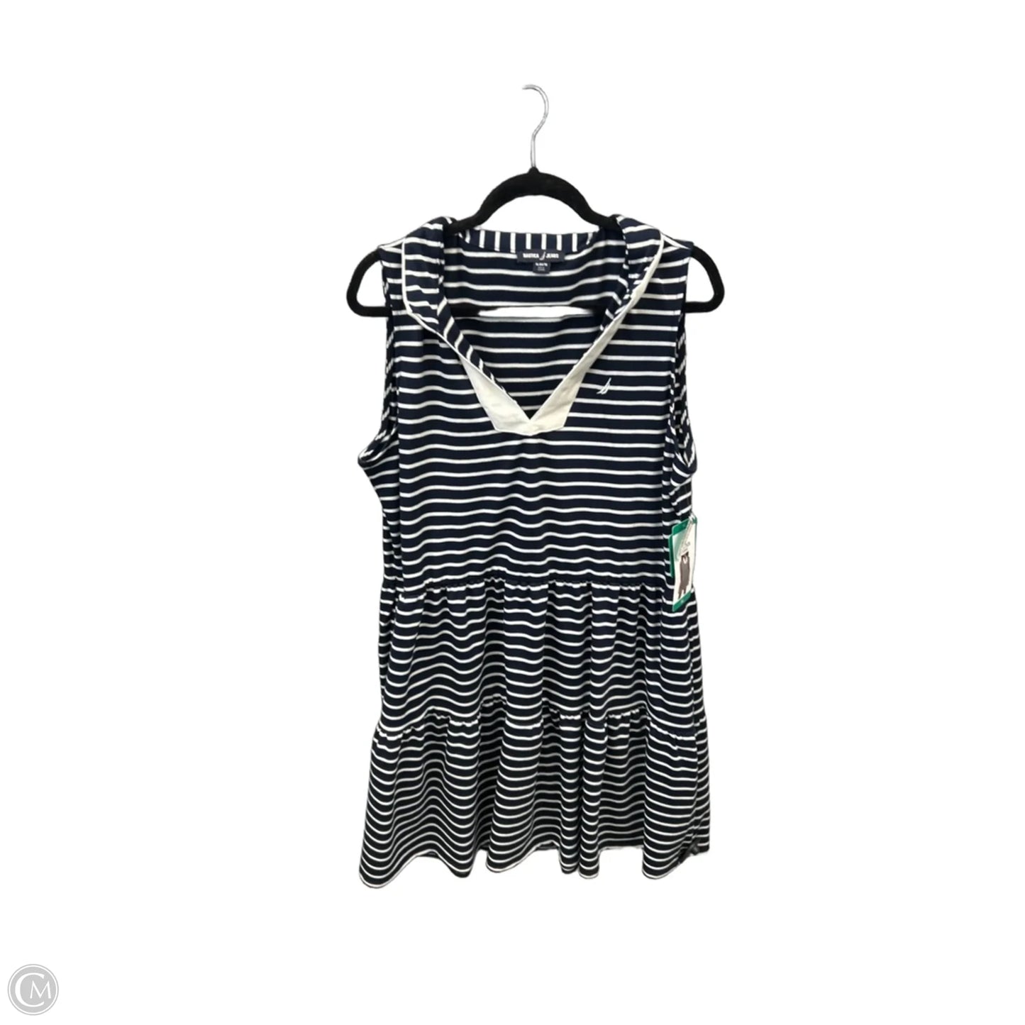 Dress Casual Midi By Nautica In Blue & White, Size: Xl