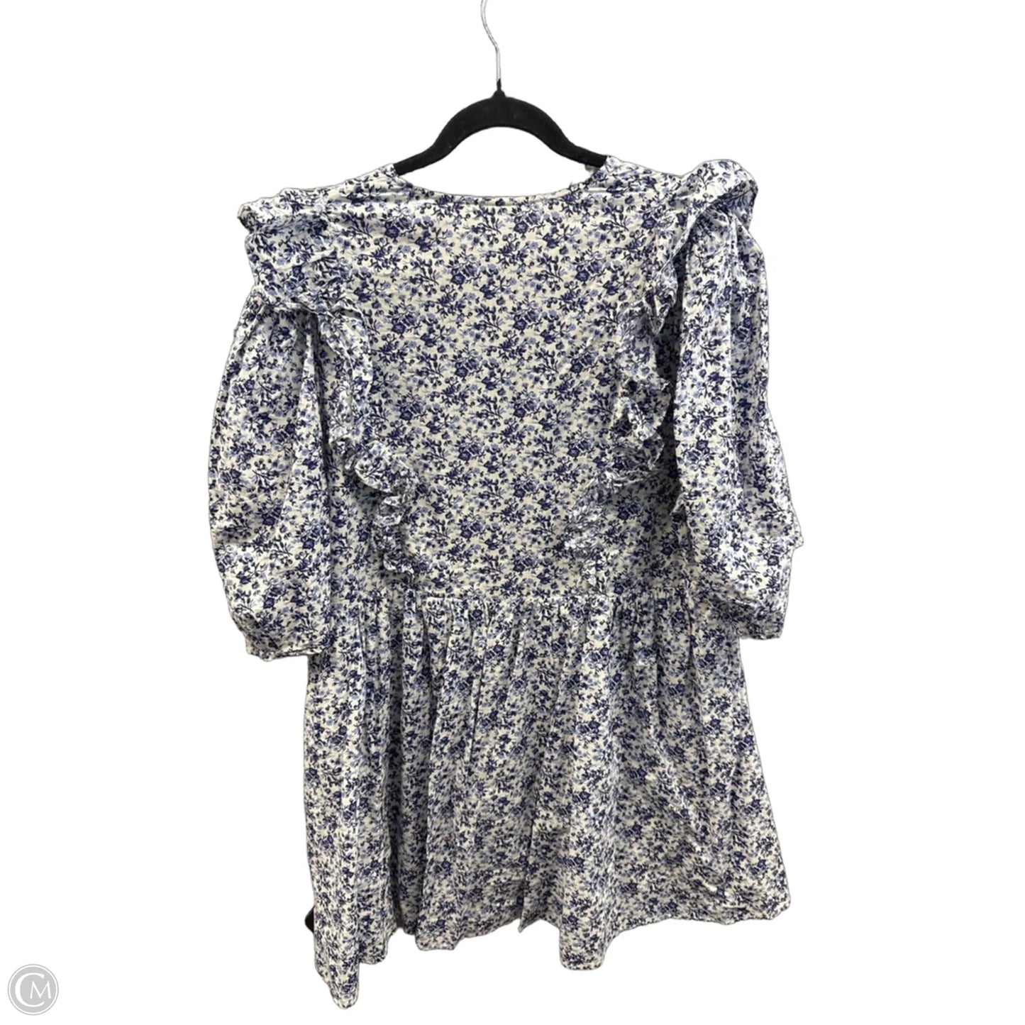 Dress Casual Midi By H&m In Blue & White, Size: Xl