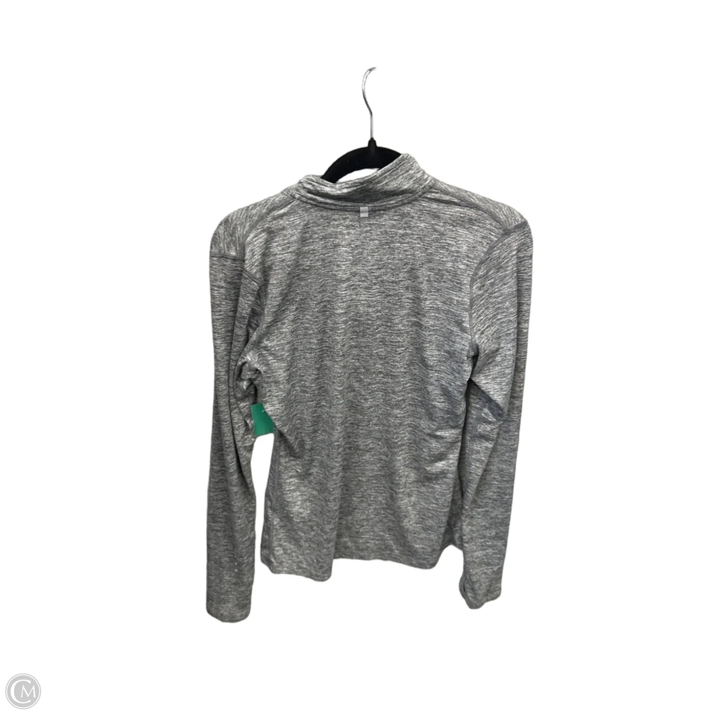 Athletic Top Long Sleeve Collar By Nike Apparel In Grey, Size: S