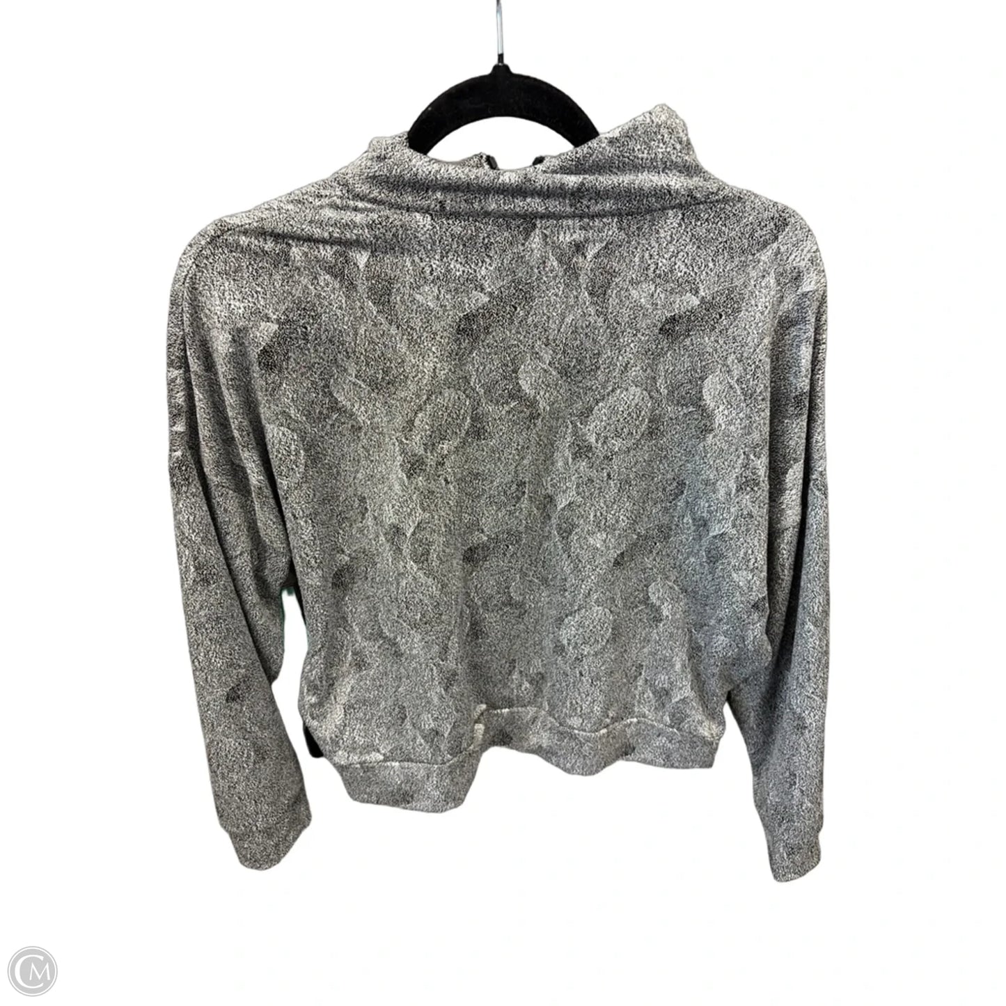 Athletic Top Long Sleeve Collar By Kyodan In Grey, Size: M