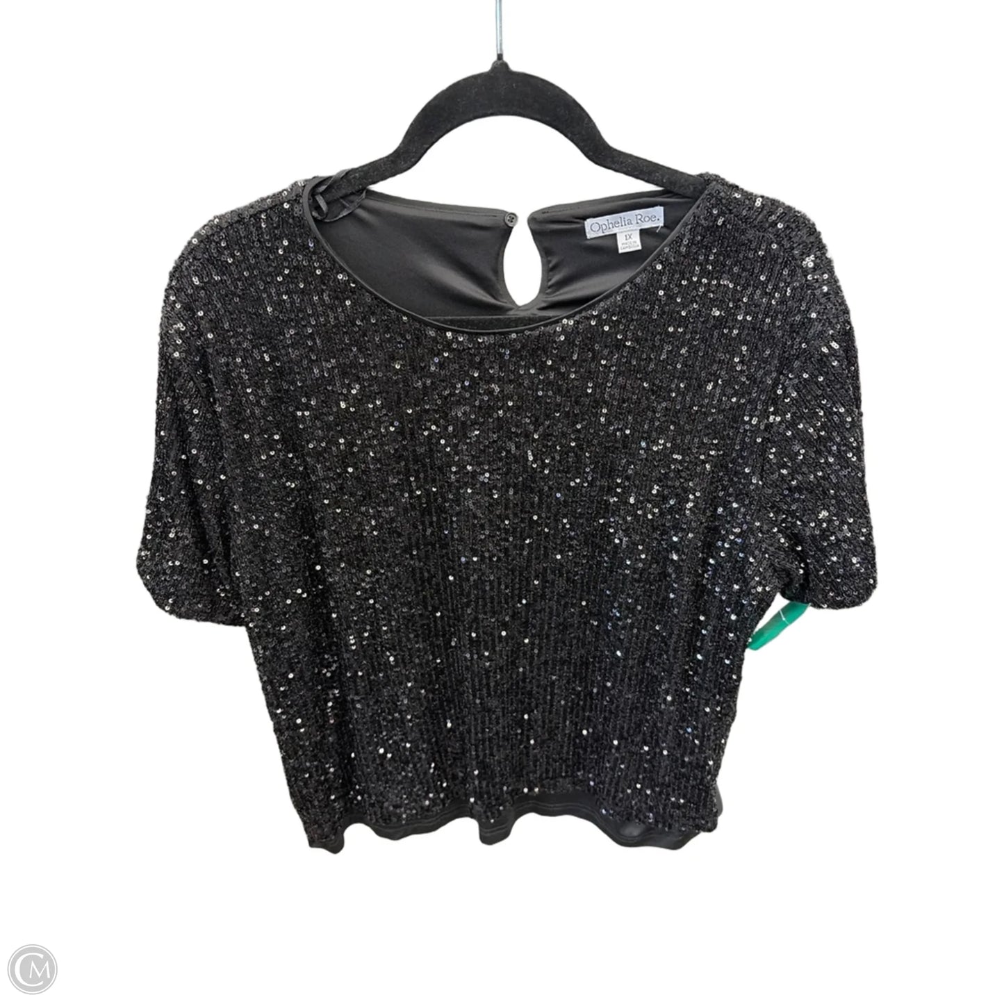 Top Short Sleeve By Ophelia Roe In Black, Size: 1x